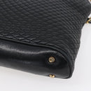 BALLY Chain Shoulder Bag Leather Black Gold Auth 152403-8