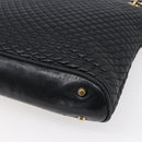 BALLY Chain Shoulder Bag Leather Black Gold Auth 152403-16