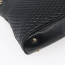 BALLY Chain Shoulder Bag Leather Black Gold Auth 152403-17