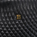 BALLY Chain Shoulder Bag Leather Black Gold Auth 152403-19