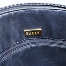 BALLY Chain Shoulder Bag Leather Black Gold Auth 152403-10