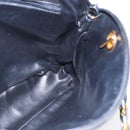 BALLY Chain Shoulder Bag Leather Black Gold Auth 152403-21