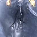 BALLY Chain Shoulder Bag Leather Black Gold Auth 152403-22