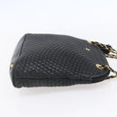 BALLY Chain Shoulder Bag Leather Black Gold Auth 152403-4