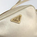 PRADA Shoulder Bag Safiano leather Gold Auth 152404-15