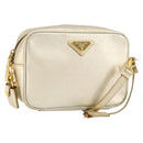 PRADA Shoulder Bag Safiano leather Gold Auth 152404-1