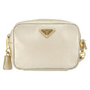 PRADA Shoulder Bag Safiano leather Gold Auth 152404-2