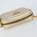 PRADA Shoulder Bag Safiano leather Gold Auth 152404-6