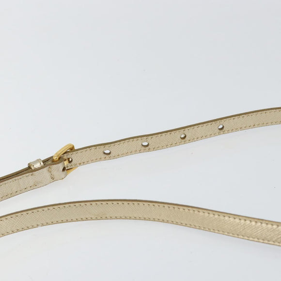 PRADA Shoulder Bag Safiano leather Gold Auth 152404
