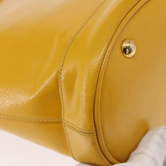 PRADA Hand Bag Safiano leather 2way Yellow Gold Auth 152405