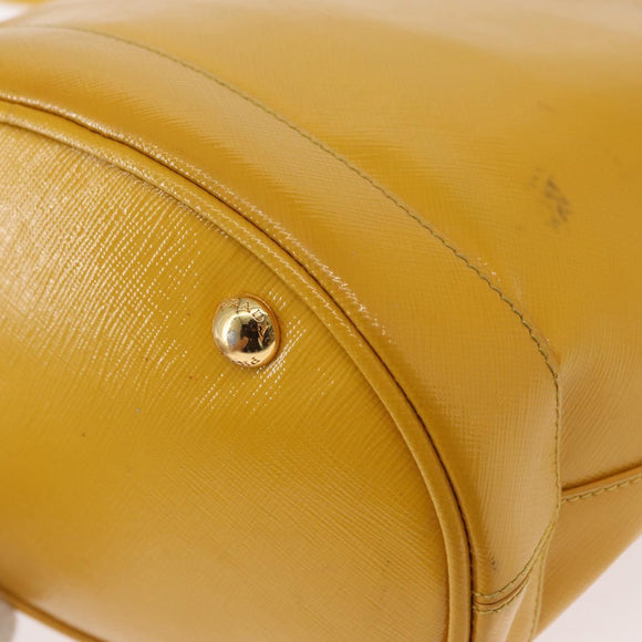 PRADA Hand Bag Safiano leather 2way Yellow Gold Auth 152405