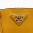 PRADA Hand Bag Safiano leather 2way Yellow Gold Auth 152405-19