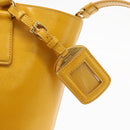 PRADA Hand Bag Safiano leather 2way Yellow Gold Auth 152405-20