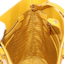 PRADA Hand Bag Safiano leather 2way Yellow Gold Auth 152405-22