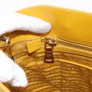 PRADA Hand Bag Safiano leather 2way Yellow Gold Auth 152405-24