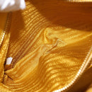 PRADA Hand Bag Safiano leather 2way Yellow Gold Auth 152405-25