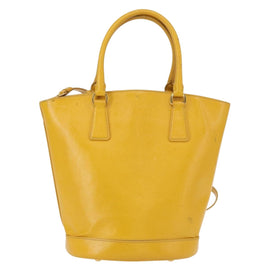 PRADA Hand Bag Safiano leather 2way Yellow Gold Auth 152405 - 0