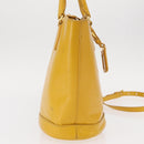 PRADA Hand Bag Safiano leather 2way Yellow Gold Auth 152405-4