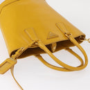 PRADA Hand Bag Safiano leather 2way Yellow Gold Auth 152405-6