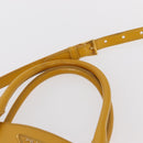 PRADA Hand Bag Safiano leather 2way Yellow Gold Auth 152405-14