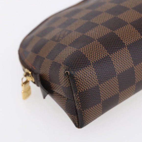LOUIS VUITTON Damier Ebene Pochette Cosmetic GM Pouch N23345 LV Auth 152407