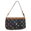LOUIS VUITTON Multicolor Pochette Accessoires Pouch Black M92648 LV Auth 152410-1