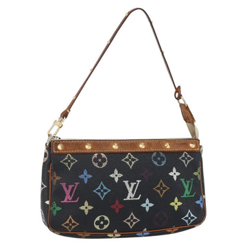 LOUIS VUITTON Multicolor Pochette Accessoires Pouch Black M92648 LV Auth 152410