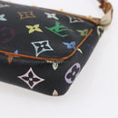 LOUIS VUITTON Multicolor Pochette Accessoires Pouch Black M92648 LV Auth 152410-8