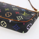 LOUIS VUITTON Multicolor Pochette Accessoires Pouch Black M92648 LV Auth 152410-16