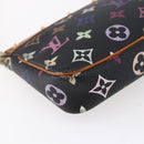 LOUIS VUITTON Multicolor Pochette Accessoires Pouch Black M92648 LV Auth 152410-17