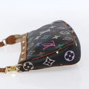 LOUIS VUITTON Multicolor Pochette Accessoires Pouch Black M92648 LV Auth 152410-3