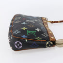 LOUIS VUITTON Multicolor Pochette Accessoires Pouch Black M92648 LV Auth 152410-4