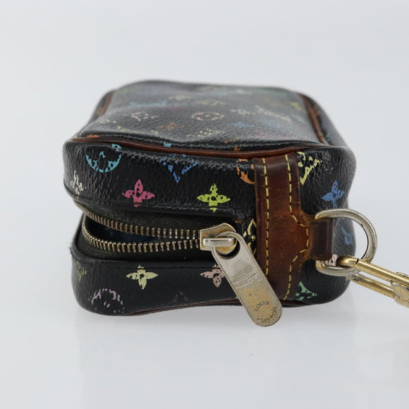 LOUIS VUITTON Monogram Multicolor Trousse Wapity Pouch Black M58034 Auth 152411