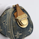 LOUIS VUITTON Monogram Denim Trousse Speedy GM Pouch Blue M95081 LV Auth 152415-8