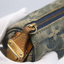 LOUIS VUITTON Monogram Denim Trousse Speedy GM Pouch Blue M95081 LV Auth 152415-9