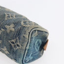 LOUIS VUITTON Monogram Denim Trousse Speedy GM Pouch Blue M95081 LV Auth 152415-7