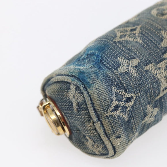 LOUIS VUITTON Monogram Denim Trousse Speedy GM Pouch Blue M95081 LV Auth 152415