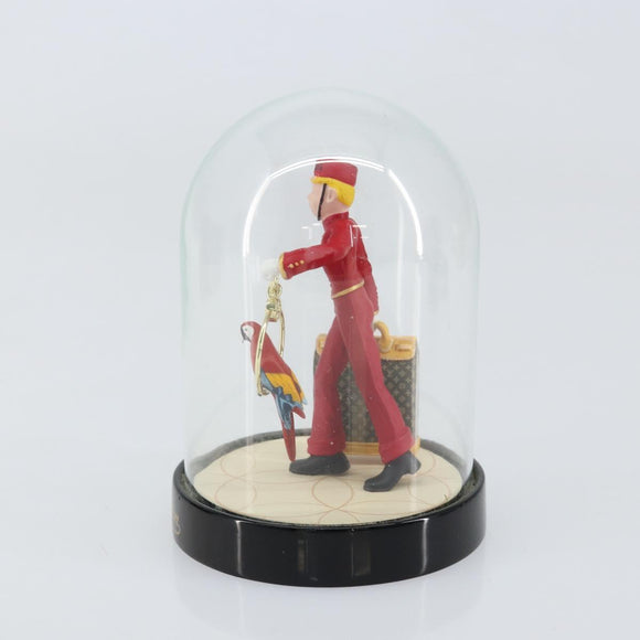 LOUIS VUITTON Snow Globe Pageboy Clear Red LV Auth 152416