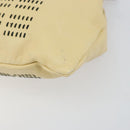 Miu Miu Gamaguchi Shoulder Bag Leather Beige Silver Auth 152418-14