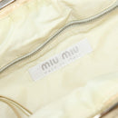 Miu Miu Gamaguchi Shoulder Bag Leather Beige Silver Auth 152418-18