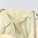 Miu Miu Gamaguchi Shoulder Bag Leather Beige Silver Auth 152418-19