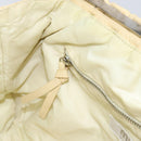 Miu Miu Gamaguchi Shoulder Bag Leather Beige Silver Auth 152418-21