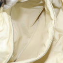 Miu Miu Gamaguchi Shoulder Bag Leather Beige Silver Auth 152418-22