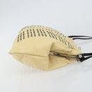 Miu Miu Gamaguchi Shoulder Bag Leather Beige Silver Auth 152418-3