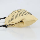 Miu Miu Gamaguchi Shoulder Bag Leather Beige Silver Auth 152418-4