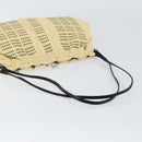 Miu Miu Gamaguchi Shoulder Bag Leather Beige Silver Auth 152418-7