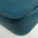 Miu Miu Shoulder Bag Leather Turquoise Blue Silver Auth 152419A-17
