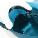 Miu Miu Shoulder Bag Leather Turquoise Blue Silver Auth 152419A-22