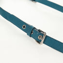 Miu Miu Shoulder Bag Leather Turquoise Blue Silver Auth 152419A-8