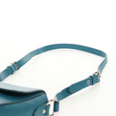Miu Miu Shoulder Bag Leather Turquoise Blue Silver Auth 152419A-9